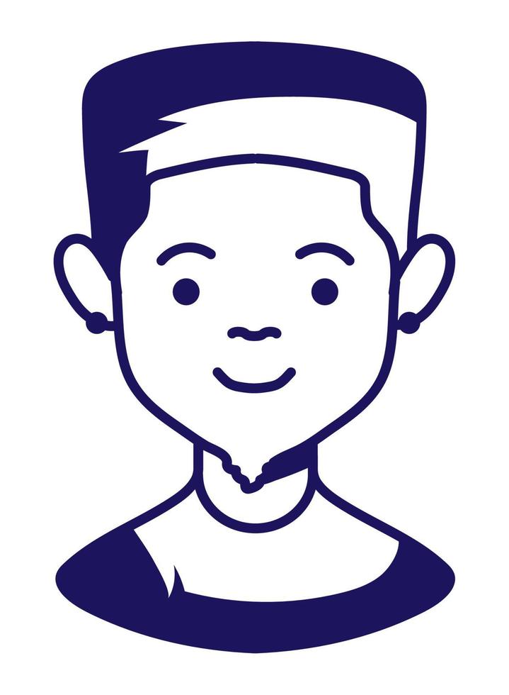 boy character line style vector