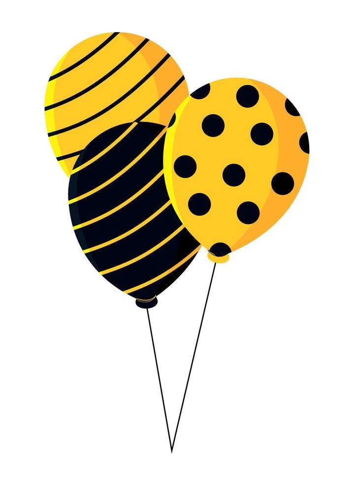 bunch balloons decoration vector
