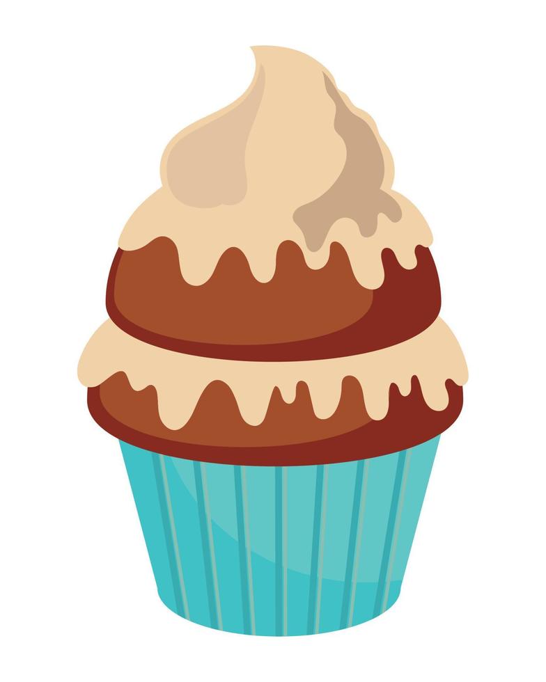 icono de postre cupcake vector