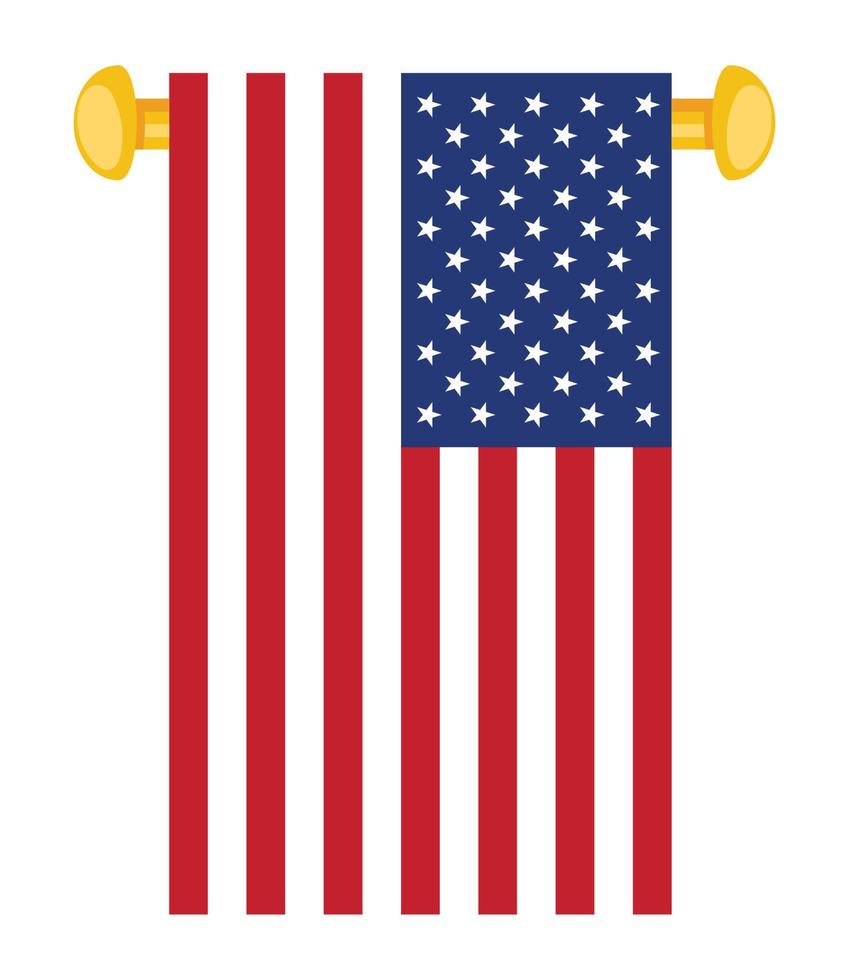 colgando la bandera de estados unidos vector