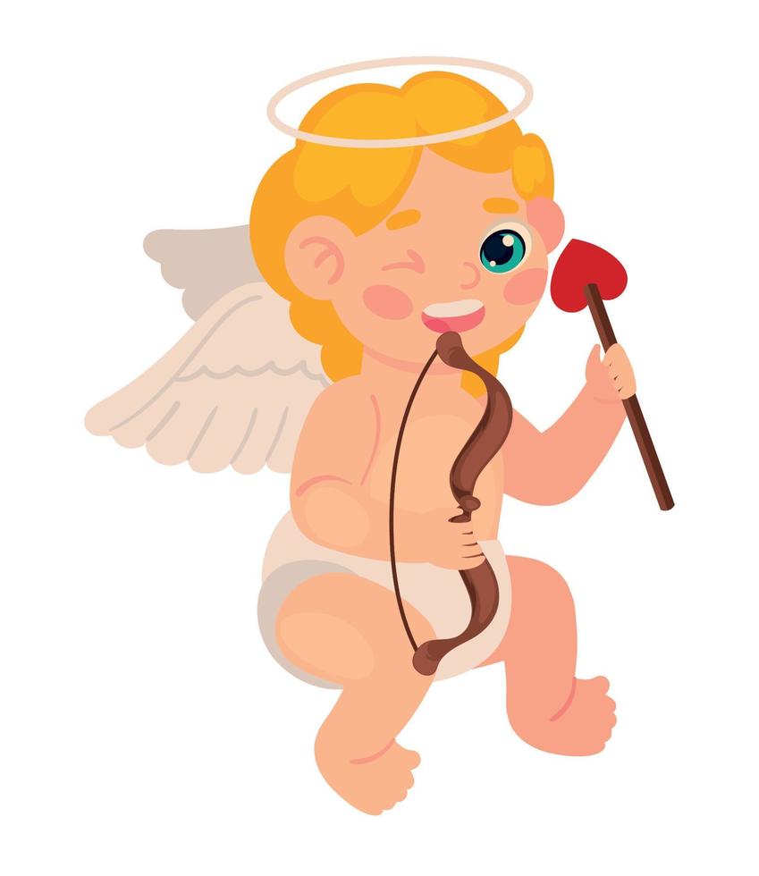 cupid with bow and arrow vector