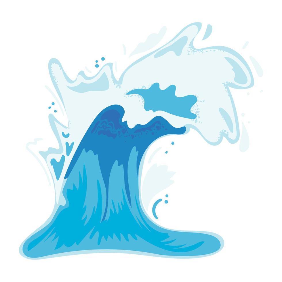 water splash flat isolated vector