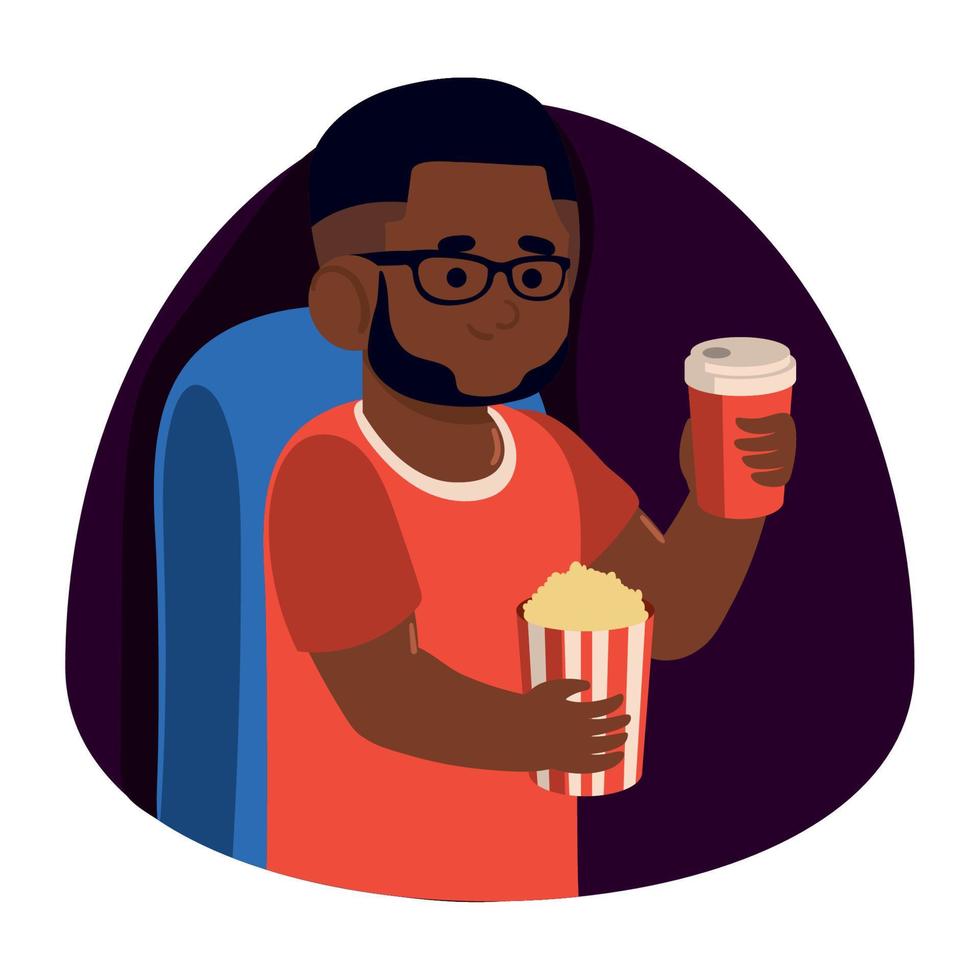 man in cinema vector