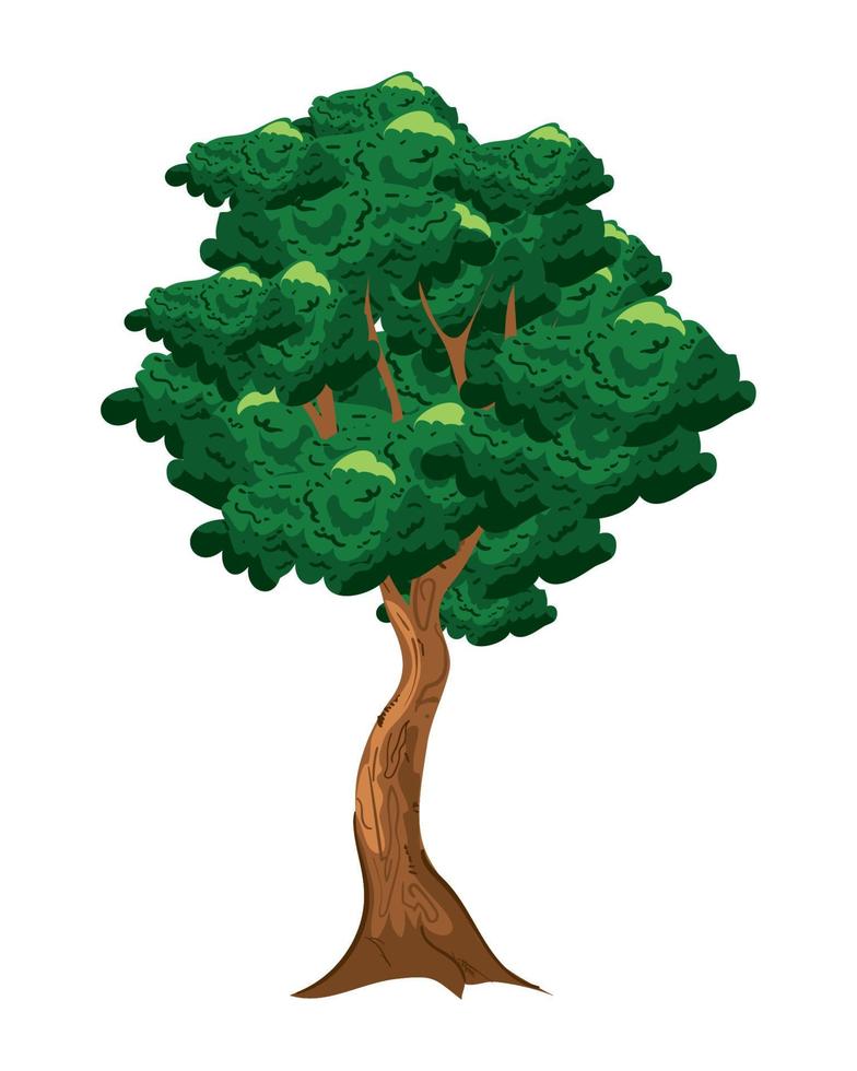 árbol plano aislado vector