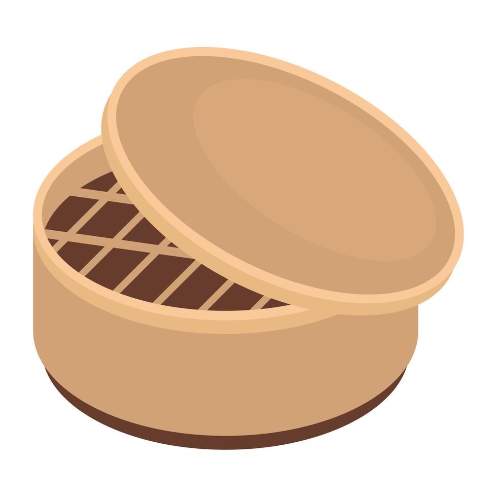 bamboo plate icon vector