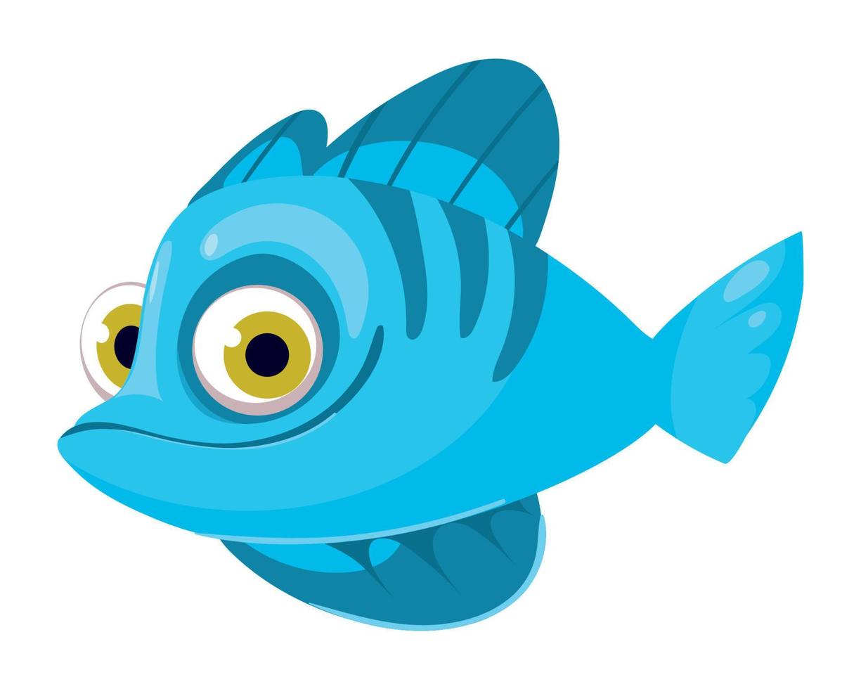 blue fish icon vector