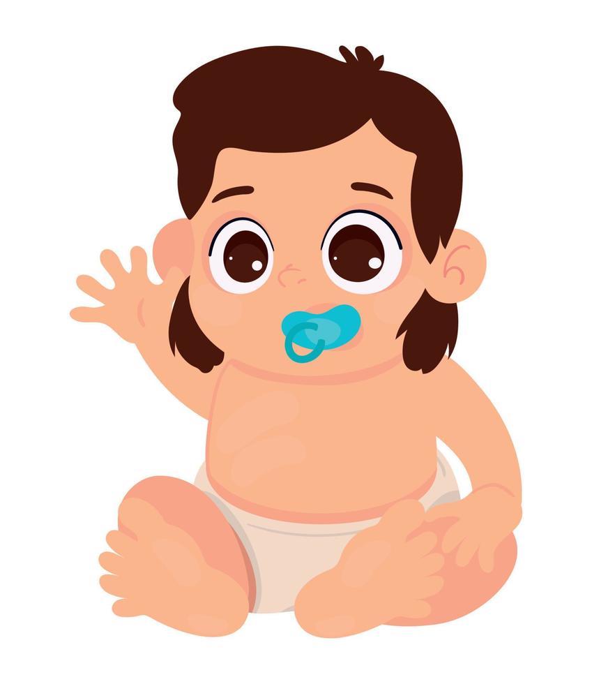 baby boy with pacifier vector