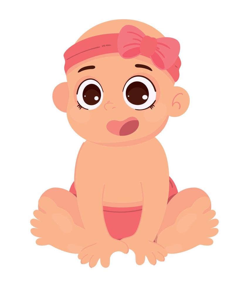 baby girl icon vector