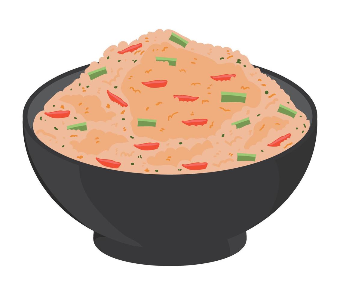 rice with vegetables vector