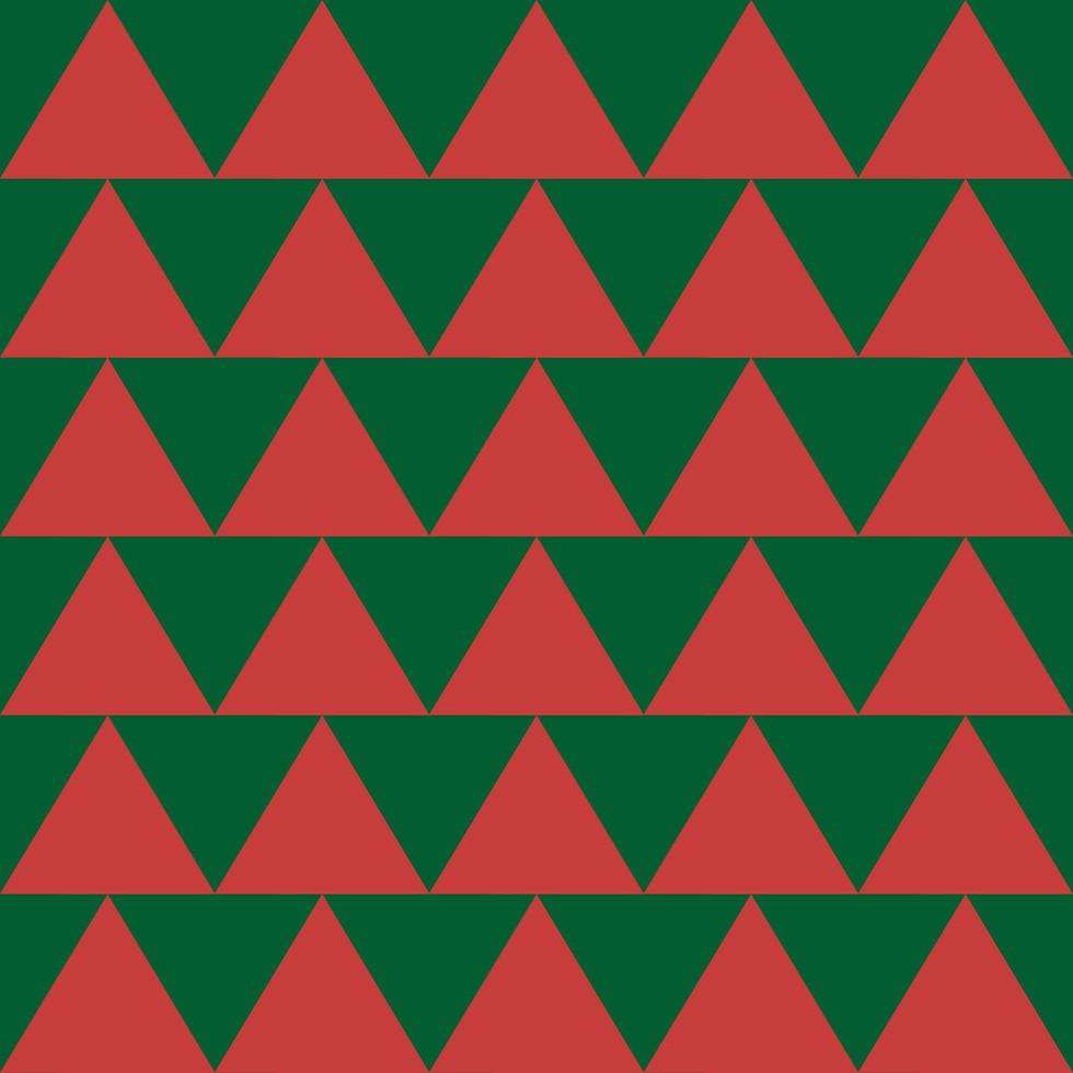 Seamless pattern with triangles. Red and green triangle pattern. Christmas trees or Scottish variant vector