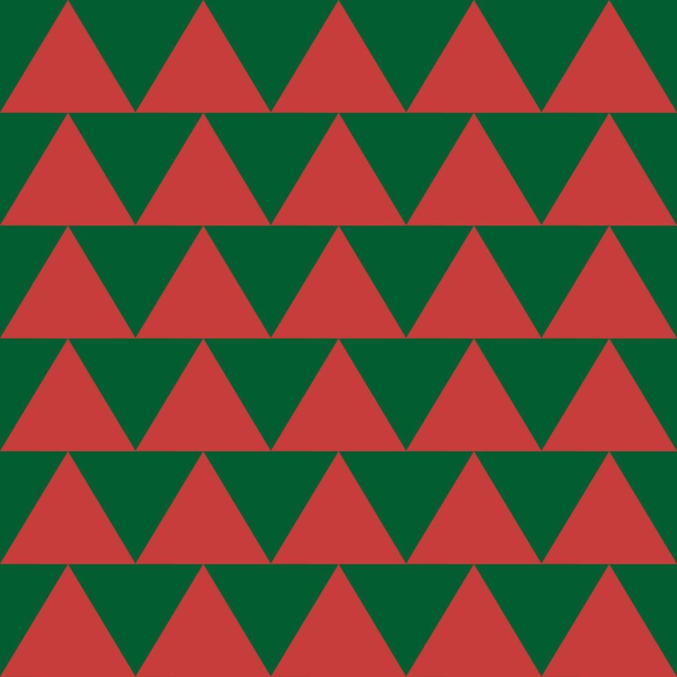 patrón sin costuras con triángulos. patrón de triángulo rojo y verde. árboles de navidad o variante escocesa vector