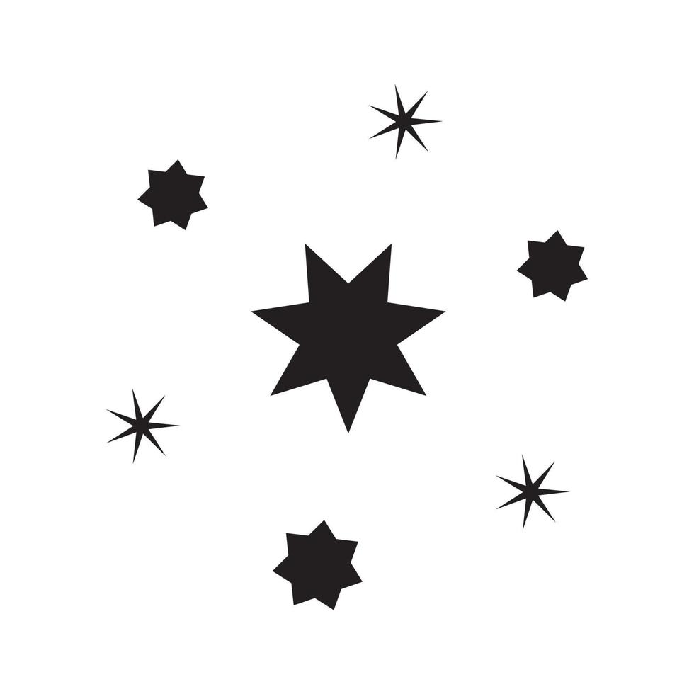 icono de estrella estrellas centelleantes. destellos, explosión brillante. Ilustración vectorial sobre fondo blanco. vector