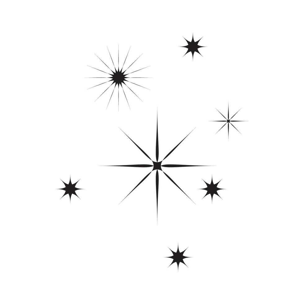 icono de estrella estrellas centelleantes. destellos, explosión brillante. Ilustración vectorial sobre fondo blanco. vector