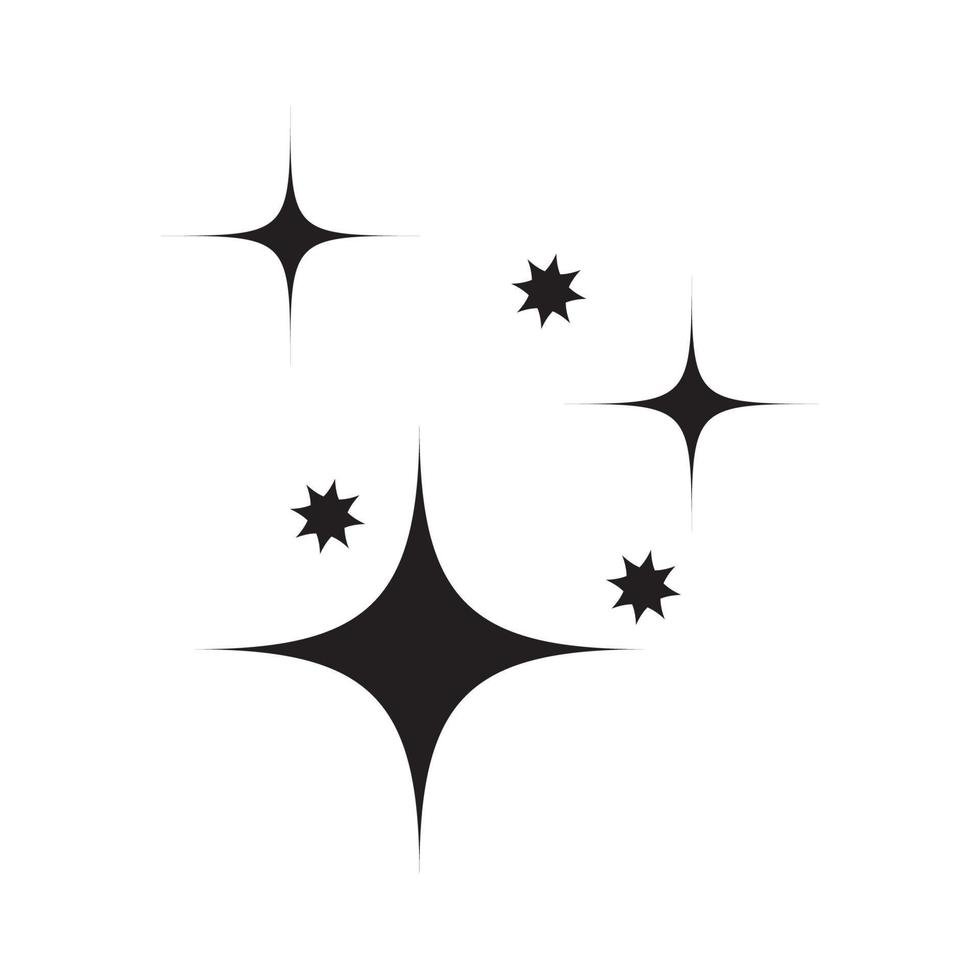 icono de estrella estrellas centelleantes. destellos, explosión brillante. Ilustración vectorial sobre fondo blanco. vector