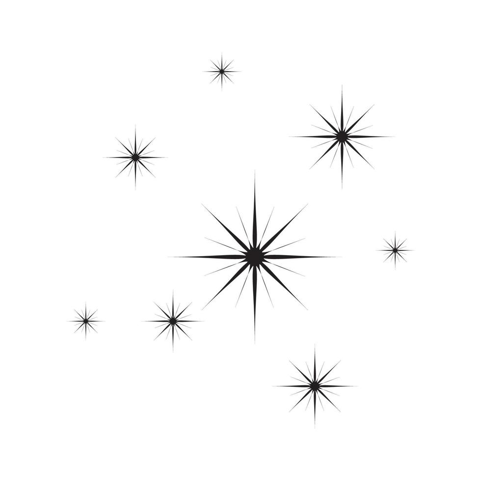 icono de estrella estrellas centelleantes. destellos, explosión brillante. Ilustración vectorial sobre fondo blanco. vector