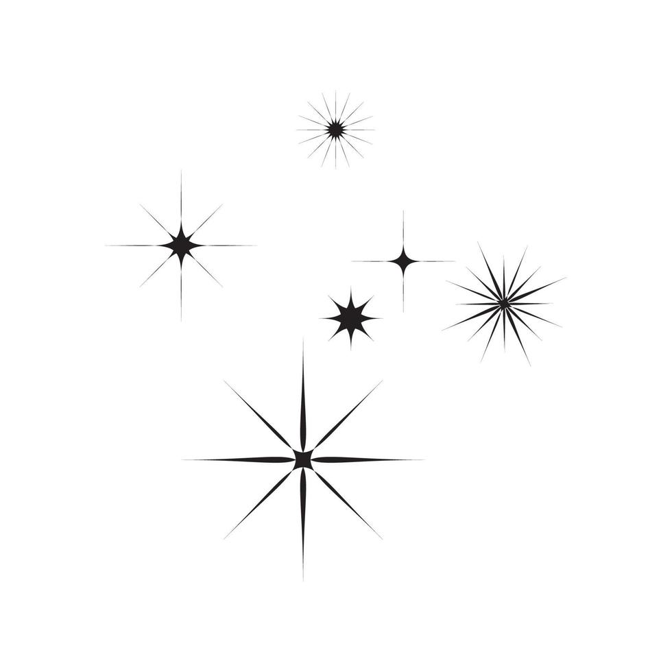 icono de estrella estrellas centelleantes. destellos, explosión brillante. Ilustración vectorial sobre fondo blanco. vector