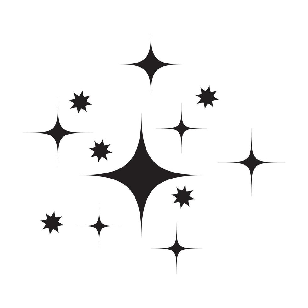 icono de estrella estrellas centelleantes. destellos, explosión brillante. Ilustración vectorial sobre fondo blanco. vector