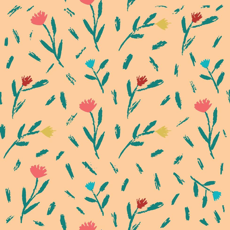 Vector graphics vector wild flowers small pattern for print wrapping