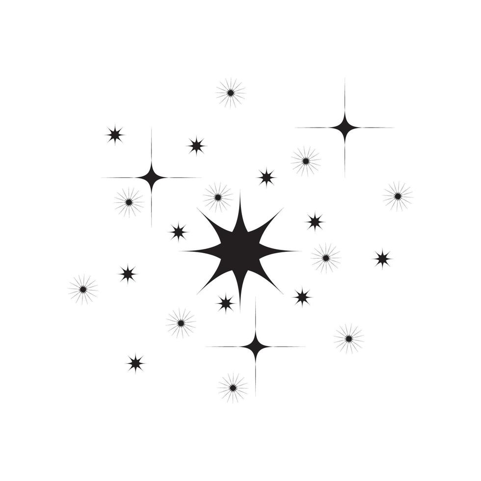 icono de estrella estrellas centelleantes. destellos, explosión brillante. Ilustración vectorial sobre fondo blanco. vector