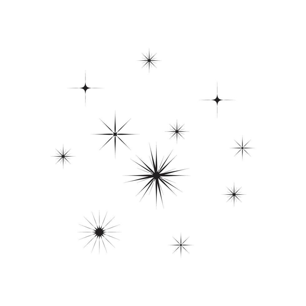 icono de estrella estrellas centelleantes. destellos, explosión brillante. Ilustración vectorial sobre fondo blanco. vector