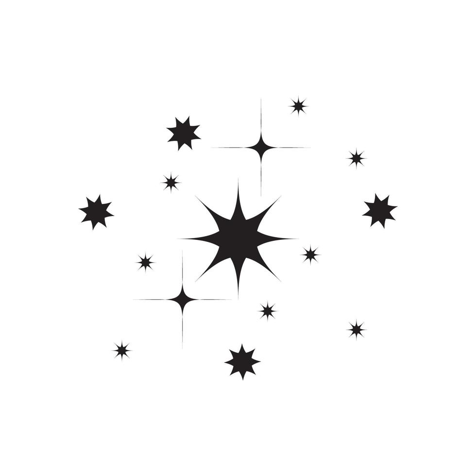 icono de estrella estrellas centelleantes. destellos, explosión brillante. Ilustración vectorial sobre fondo blanco. vector