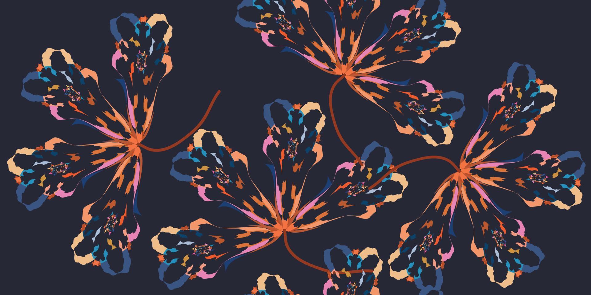 Modern abstract flower, leaf, seamless pattern. designed with creative ideas vector