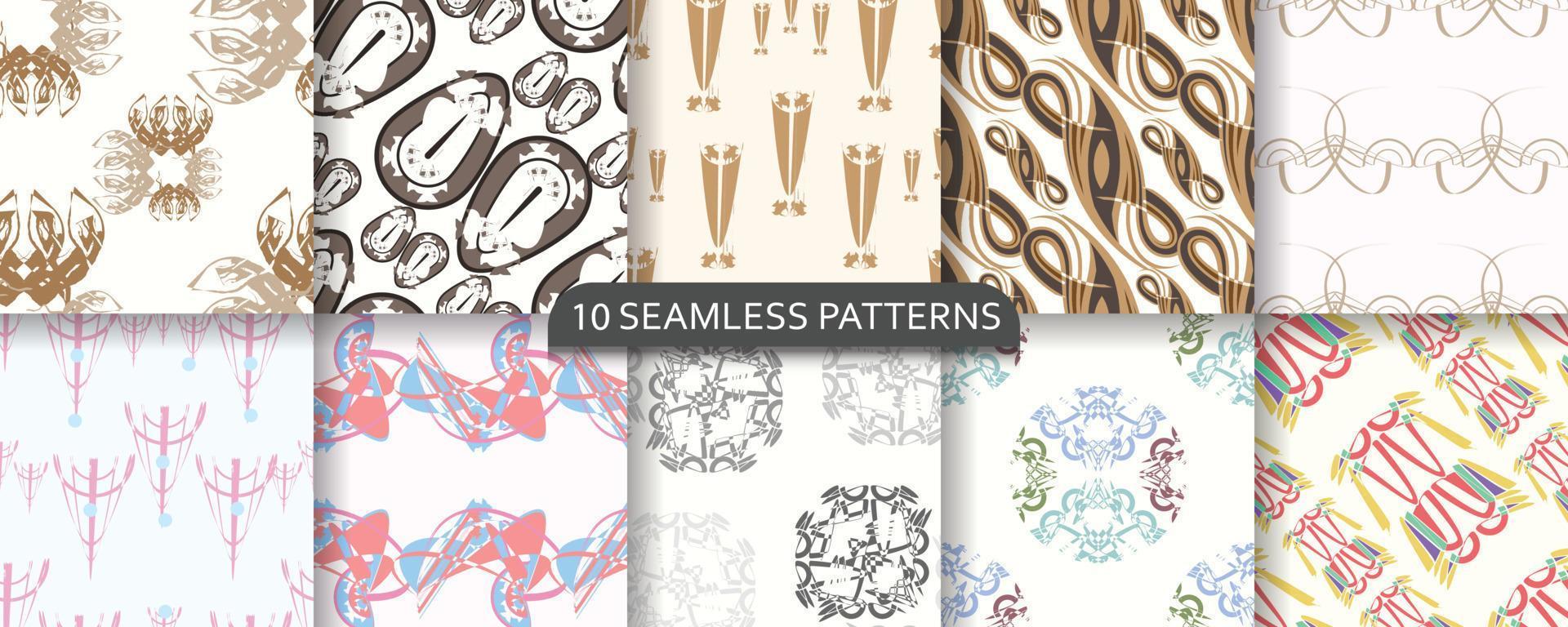 Set of seamless pattern. abstract shapes. packaging, wallpaper, design