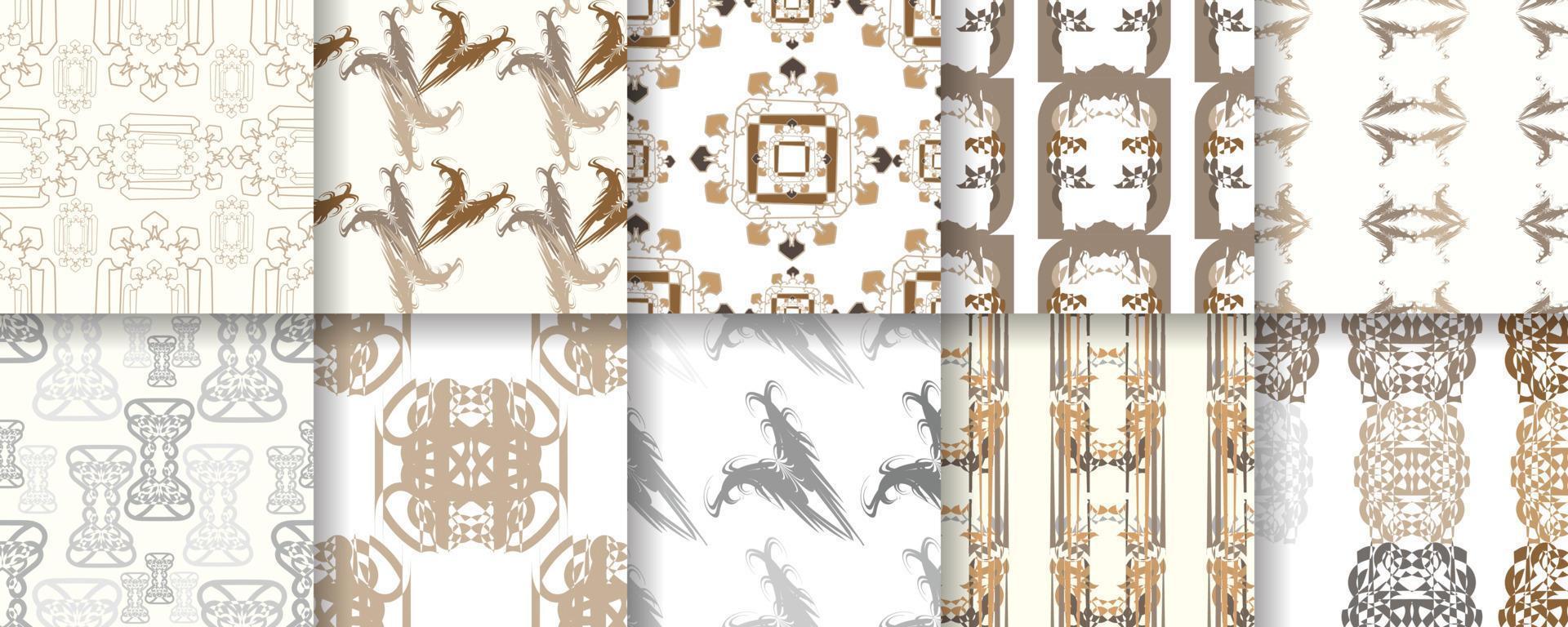 Set of seamless pattern. abstract shapes. packaging, wallpaper, design
