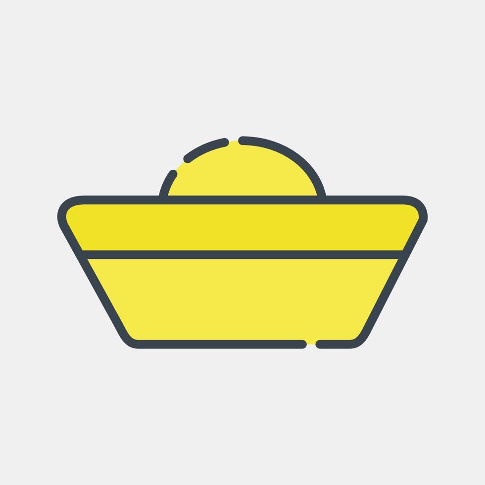 Icon Chinese gold. Chinese New Year celebration elements. Icons in filled line style. Good for prints, posters, logo, party decoration, greeting card, etc. vector