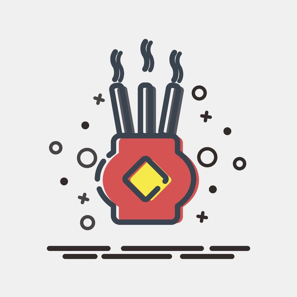 Icon censer. Chinese New Year celebration elements. Icons in MBE style. Good for prints, posters, logo, party decoration, greeting card, etc. vector
