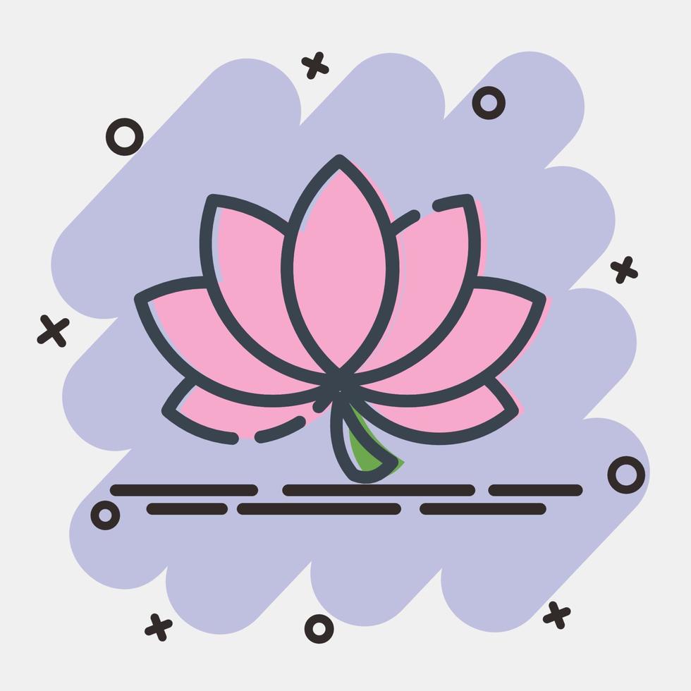 Icon lotus. Chinese New Year celebration elements. Icons in comic style. Good for prints, posters, logo, party decoration, greeting card, etc. vector