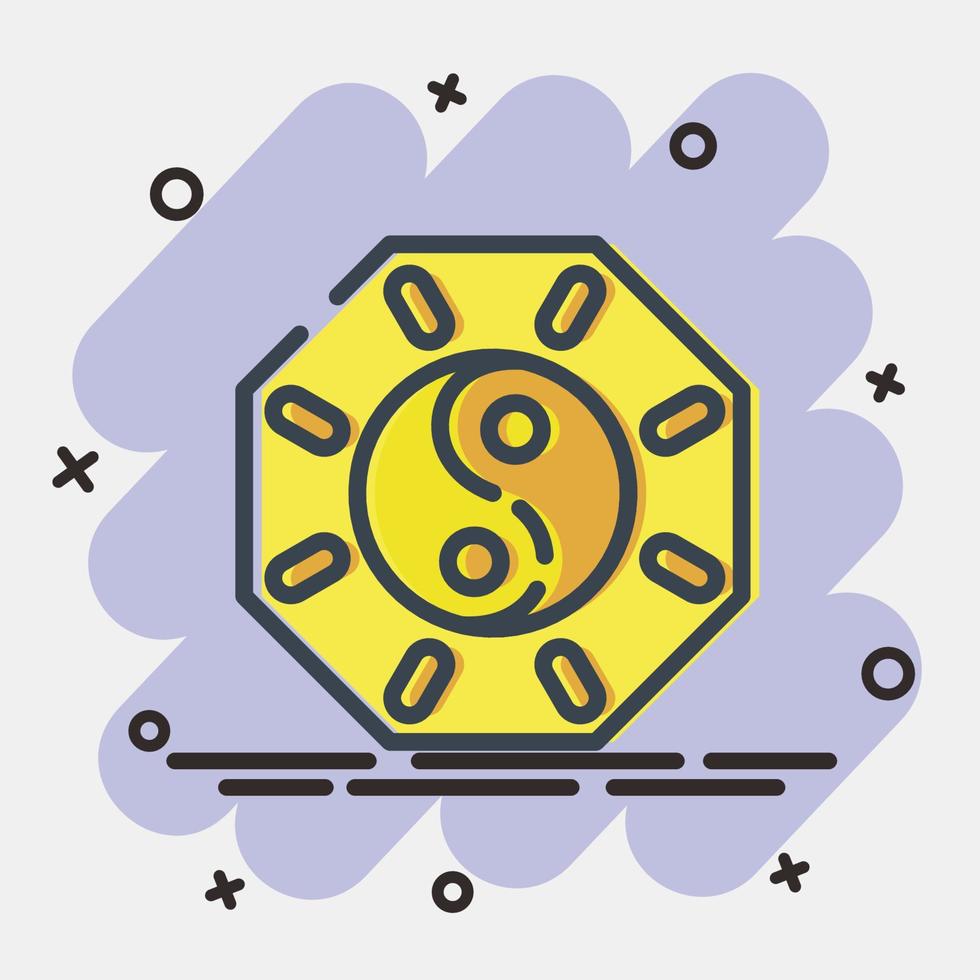 Icon yin yang symbol. Chinese New Year celebration elements. Icons in comic style. Good for prints, posters, logo, party decoration, greeting card, etc. vector
