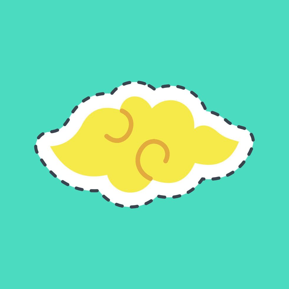 Sticker line cut auspicious clouds. Chinese New Year celebration elements. Good for prints, posters, logo, party decoration, greeting card, etc. vector