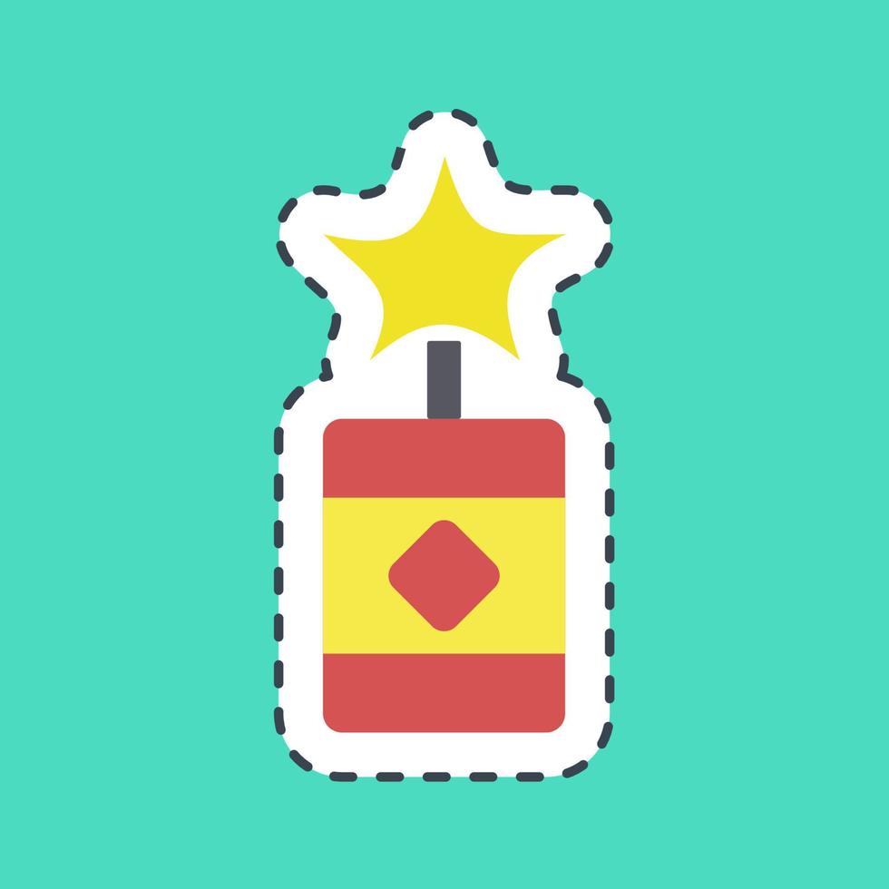 petardos de corte de línea de pegatina. elementos de celebración del año nuevo chino. bueno para impresiones, carteles, logotipos, decoración de fiestas, tarjetas de felicitación, etc. vector