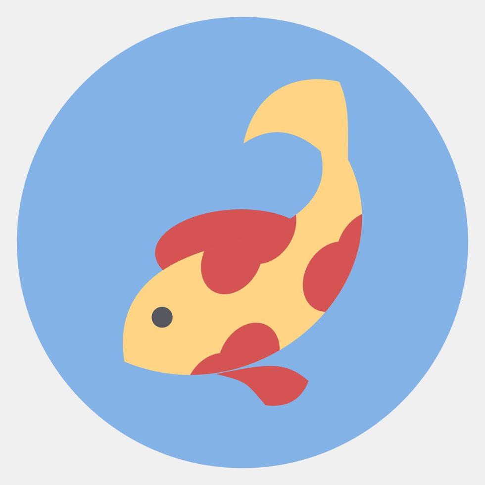 icono de peces koi. elementos de celebración del año nuevo chino. iconos en estilo colcolor mate. bueno para impresiones, carteles, logotipos, decoración de fiestas, tarjetas de felicitación, etc. vector