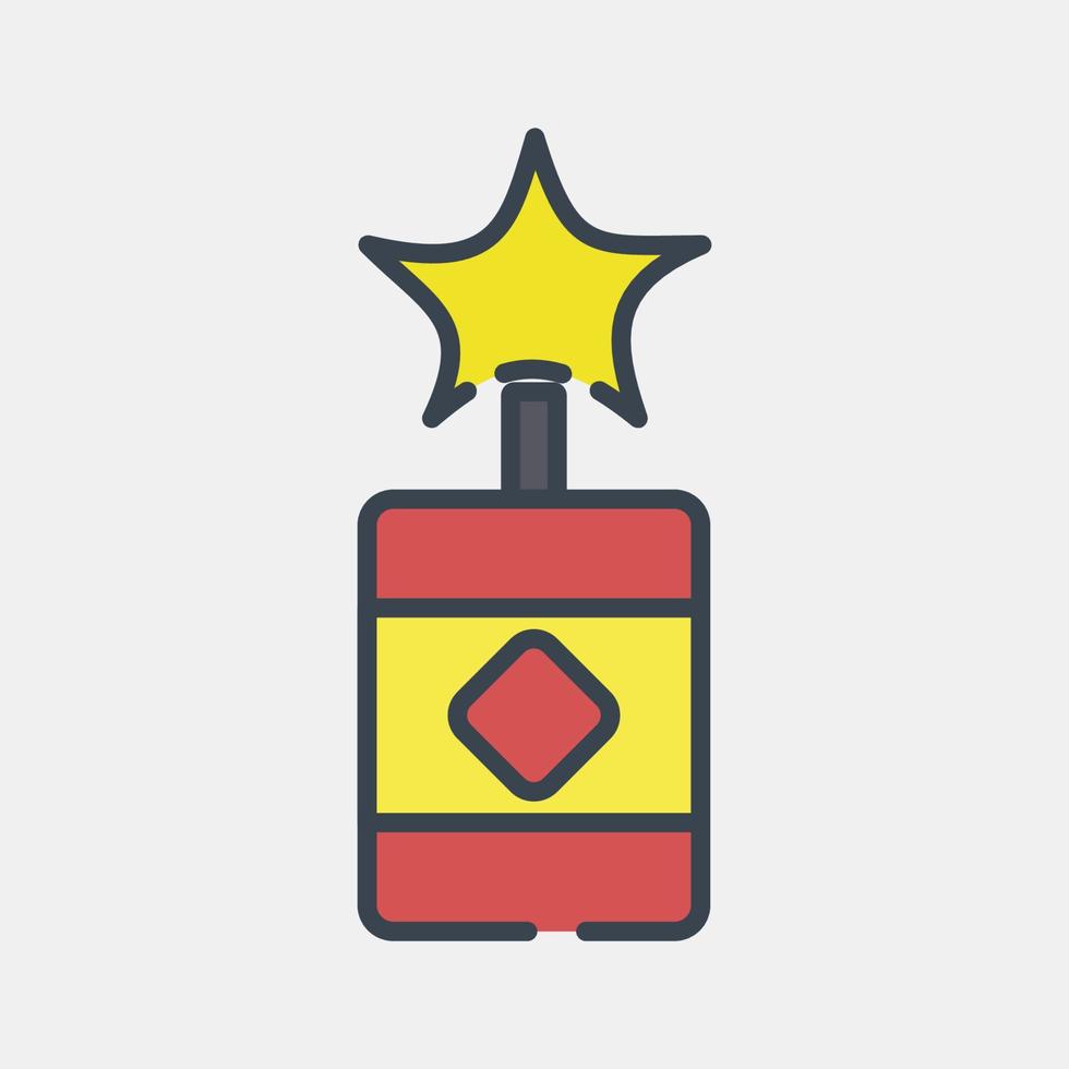 petardos de icono. elementos de celebración del año nuevo chino. iconos en estilo de línea rellena. bueno para impresiones, carteles, logotipos, decoración de fiestas, tarjetas de felicitación, etc. vector