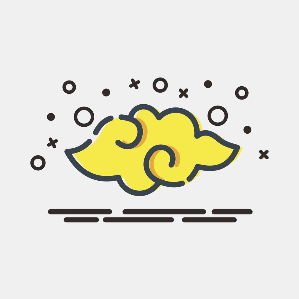 Icon auspicious clouds. Chinese New Year celebration elements. Icons in MBE style. Good for prints, posters, logo, party decoration, greeting card, etc. vector