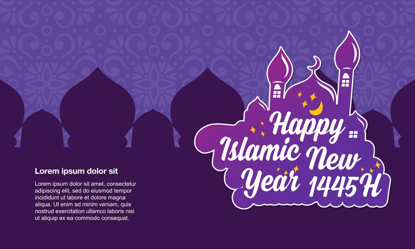 Happy islamic new year vector illustration. New hijri year background suitable for greeting card, poster and banner