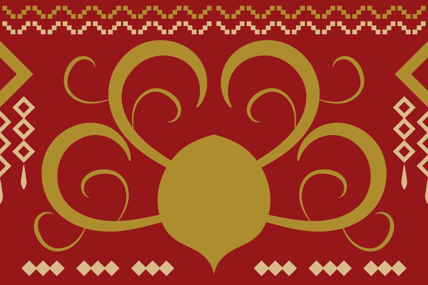 Ethnic fabric pattern geometric style. Sarong Aztec Ethnic oriental pattern traditional Crimson red background. Abstract,vector,illustration. use for texture,clothing,wrapping,decoration,carpet. vector