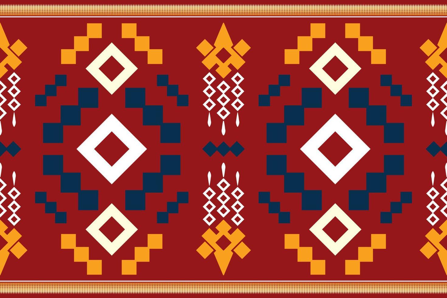 Ethnic fabric pattern geometric style. Sarong Aztec Ethnic oriental pattern traditional Crimson red background. Abstract,vector,illustration. use for texture,clothing,wrapping,decoration,carpet. vector