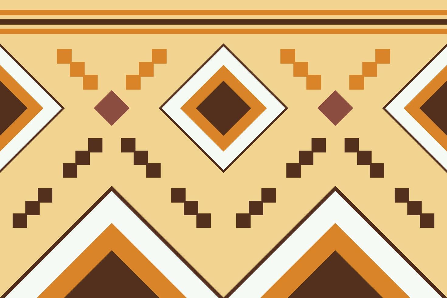 Ethnic fabric pattern geometric style. Sarong Aztec Ethnic oriental pattern traditional white brown cream background. Abstract,vector,illustration. use for texture,clothing,wrapping,decoration,carpet. vector