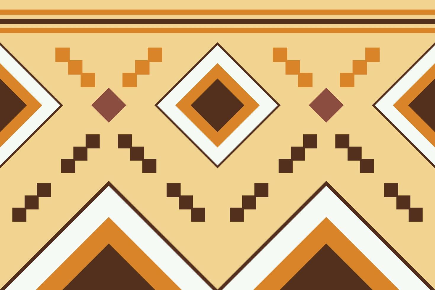 Ethnic fabric pattern geometric style. Sarong Aztec Ethnic oriental pattern traditional white brown cream background. Abstract,vector,illustration. use for texture,clothing,wrapping,decoration,carpet. vector