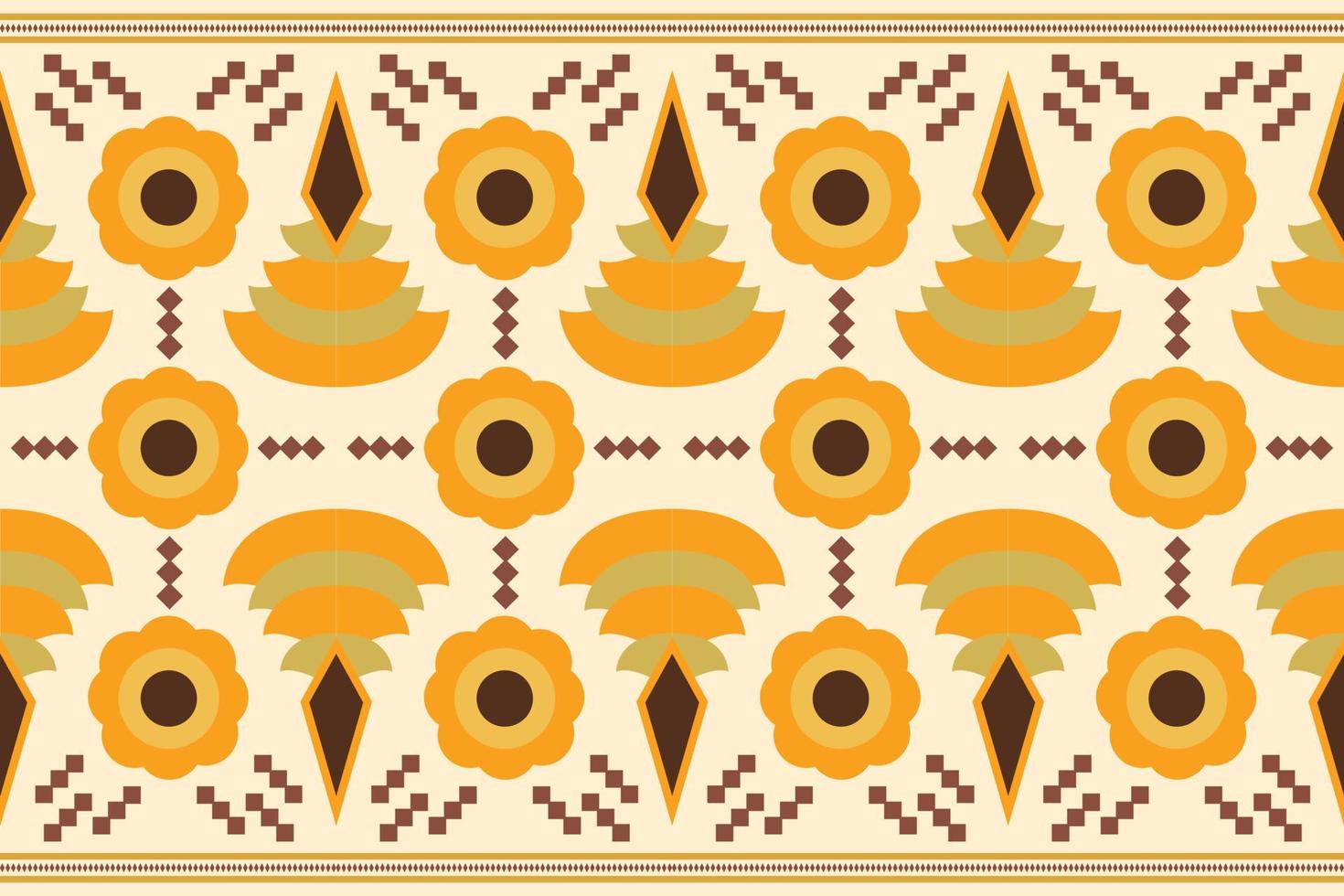 Ethnic fabric pattern geometric style. Sarong Aztec Ethnic oriental pattern traditional white brown cream background. Abstract,vector,illustration. use for texture,clothing,wrapping,decoration,carpet. vector