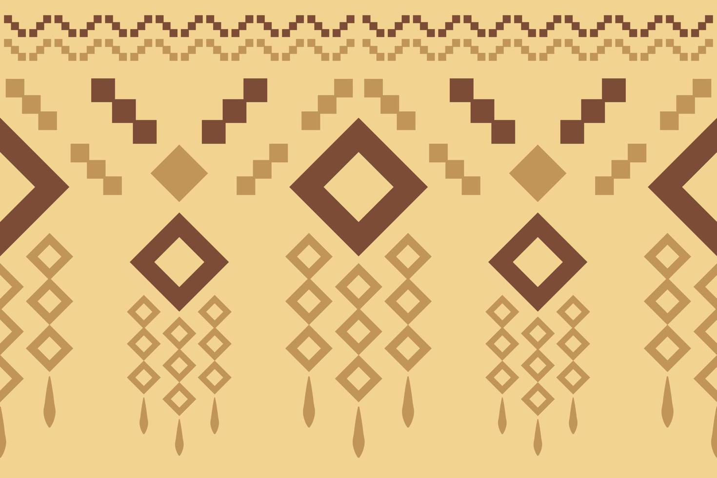 Ethnic fabric pattern geometric style. Sarong Aztec Ethnic oriental pattern traditional white brown cream background. Abstract,vector,illustration. use for texture,clothing,wrapping,decoration,carpet. vector