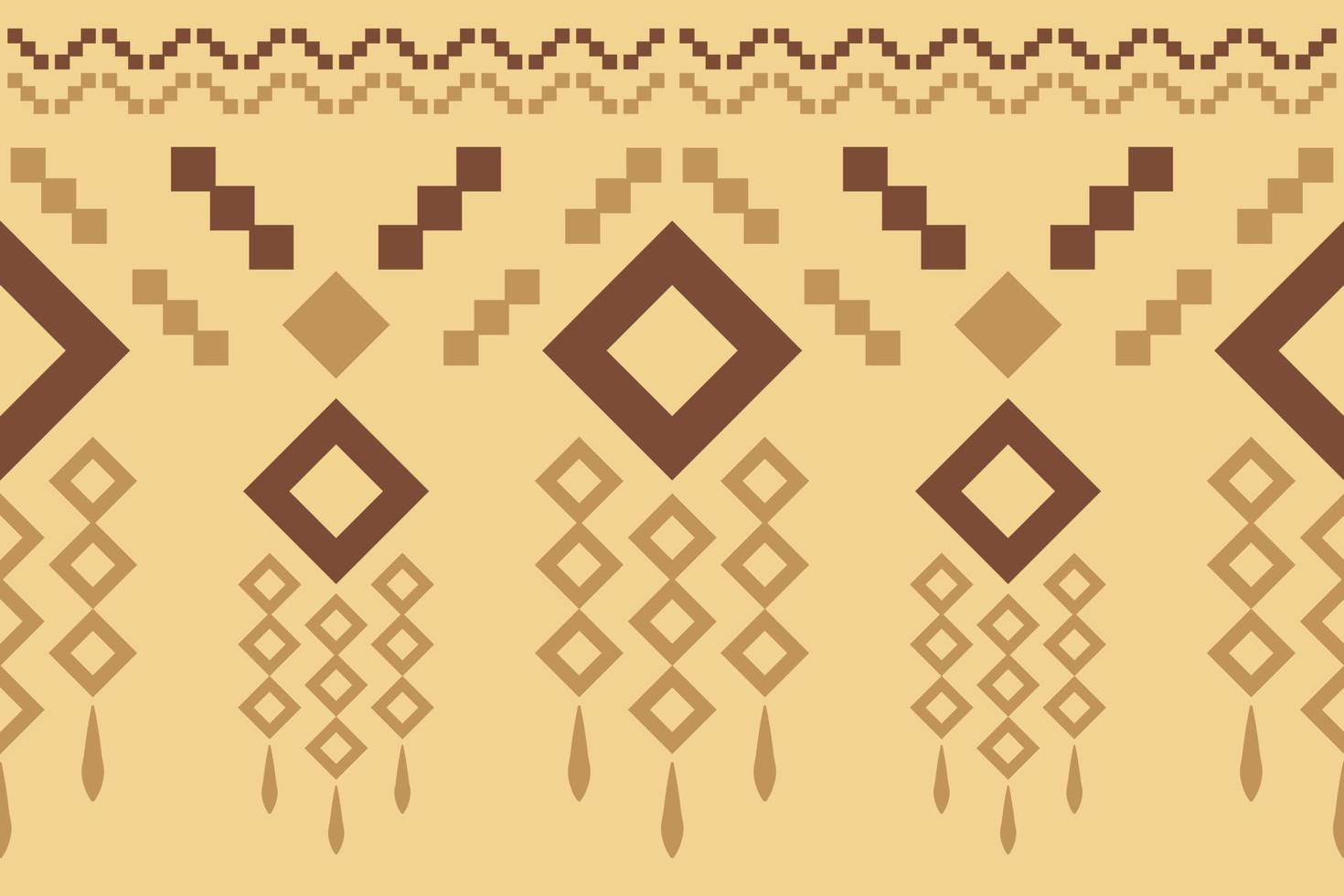 Ethnic fabric pattern geometric style. Sarong Aztec Ethnic oriental pattern traditional white brown cream background. Abstract,vector,illustration. use for texture,clothing,wrapping,decoration,carpet. vector