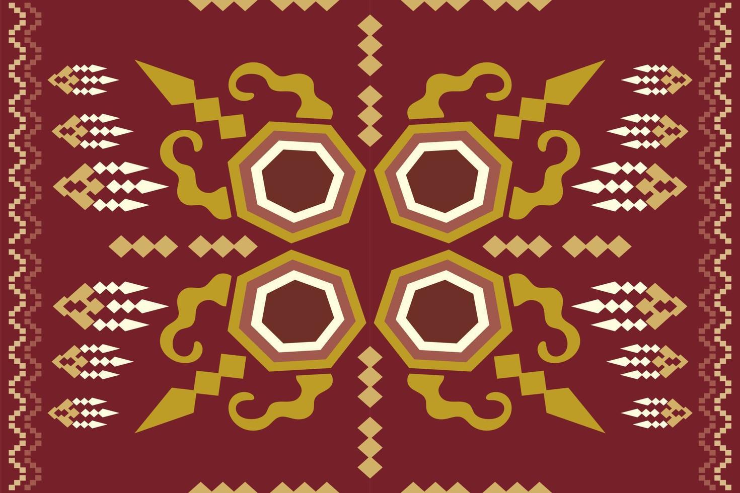 patrón de tejido étnico estilo geométrico. sarong azteca étnico oriental patrón tradicional fondo rojo carmesí. resumen, vector, ilustración. uso para textura, ropa, envoltura, decoración, alfombra. vector