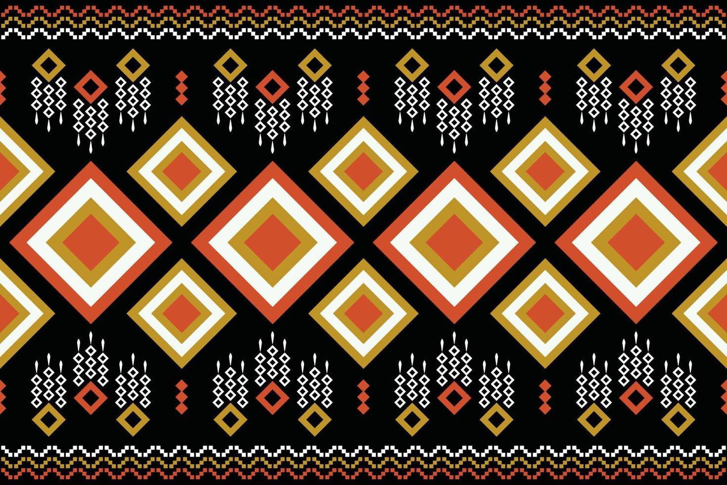 Ethnic fabric pattern geometric style. Sarong Aztec Ethnic oriental pattern traditional Dark navy blue background. Abstract,vector,illustration. Use for texture,clothing,wrapping,decoration,carpet. vector