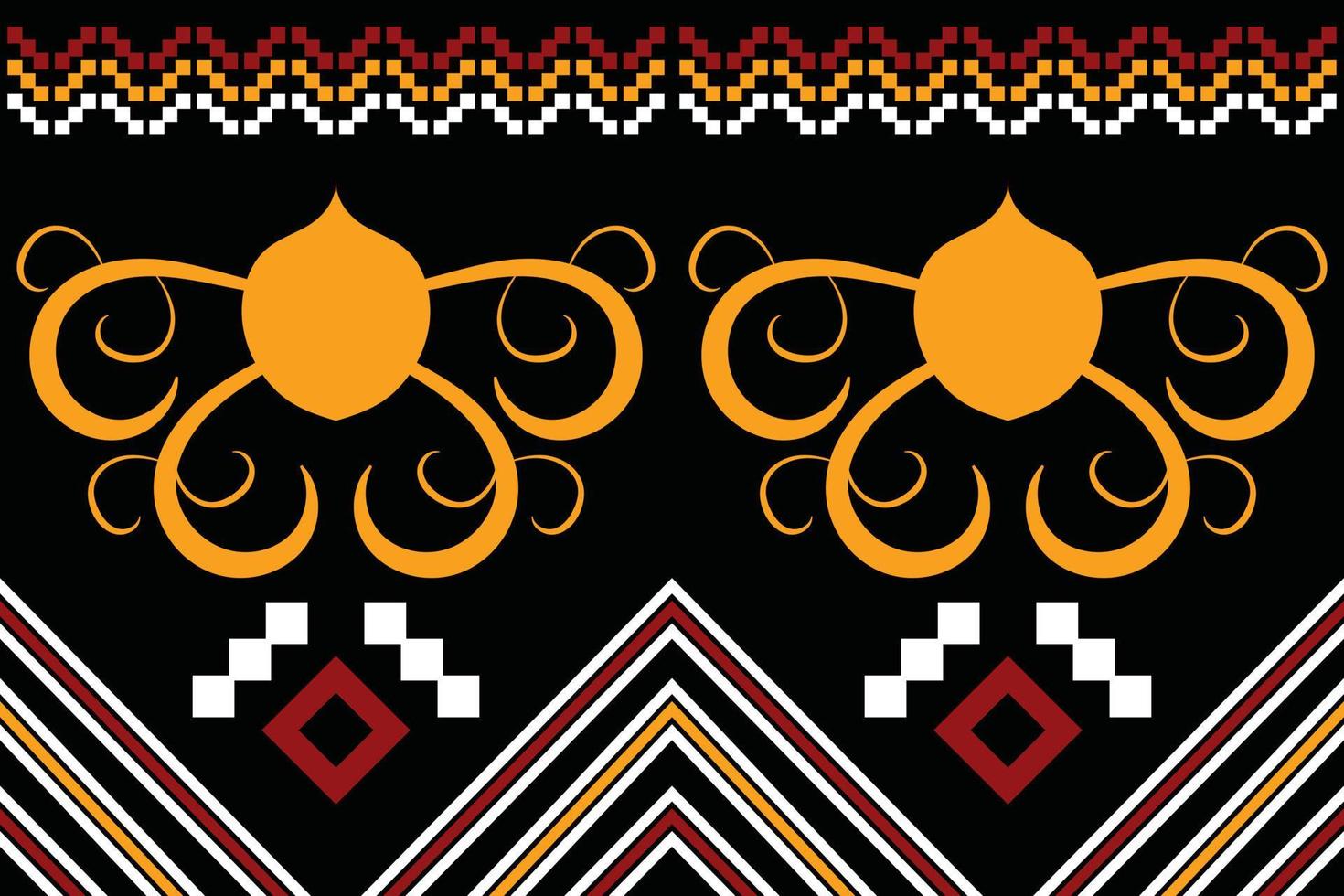 thnic fabric pattern geometric style. Sarong Aztec Ethnic oriental pattern traditional dark black background. Abstract,vector,illustration. use for texture,clothing,wrapping,decoration,carpet. vector