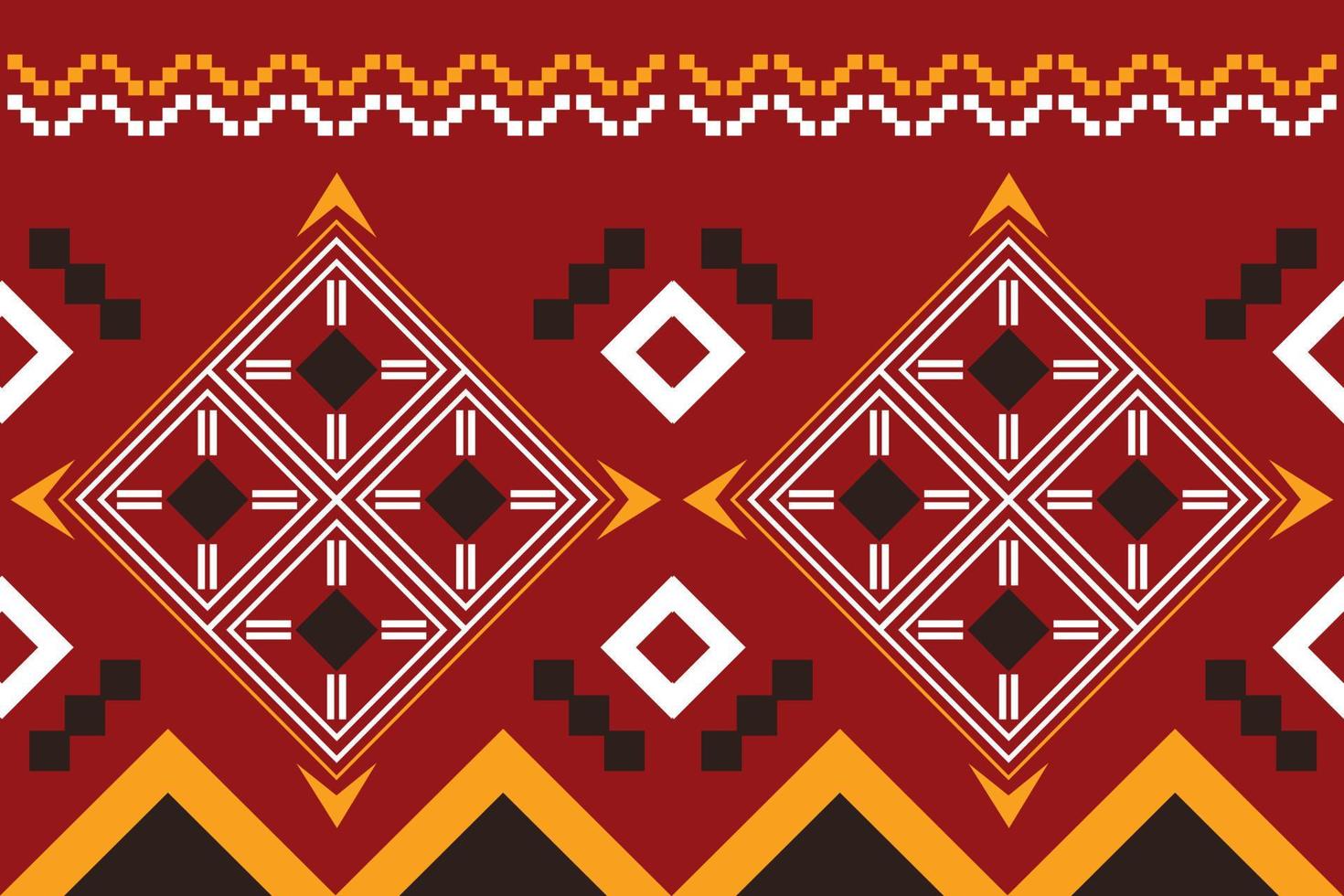 Ethnic fabric pattern geometric style. Sarong Aztec Ethnic oriental pattern traditional Crimson red background. Abstract,vector,illustration. use for texture,clothing,wrapping,decoration,carpet. vector