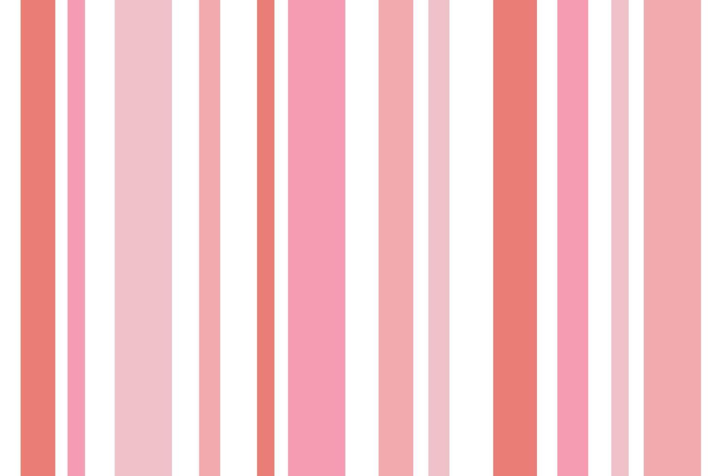 patrón de tela de fondo rosa blanco vectorial sin costuras rayas patrones de rayas desequilibradas lindas rayas verticales de color rosa pastel rejilla simétrica de diferentes tamaños para el patrón de tela de amor del día de San Valentín. vector